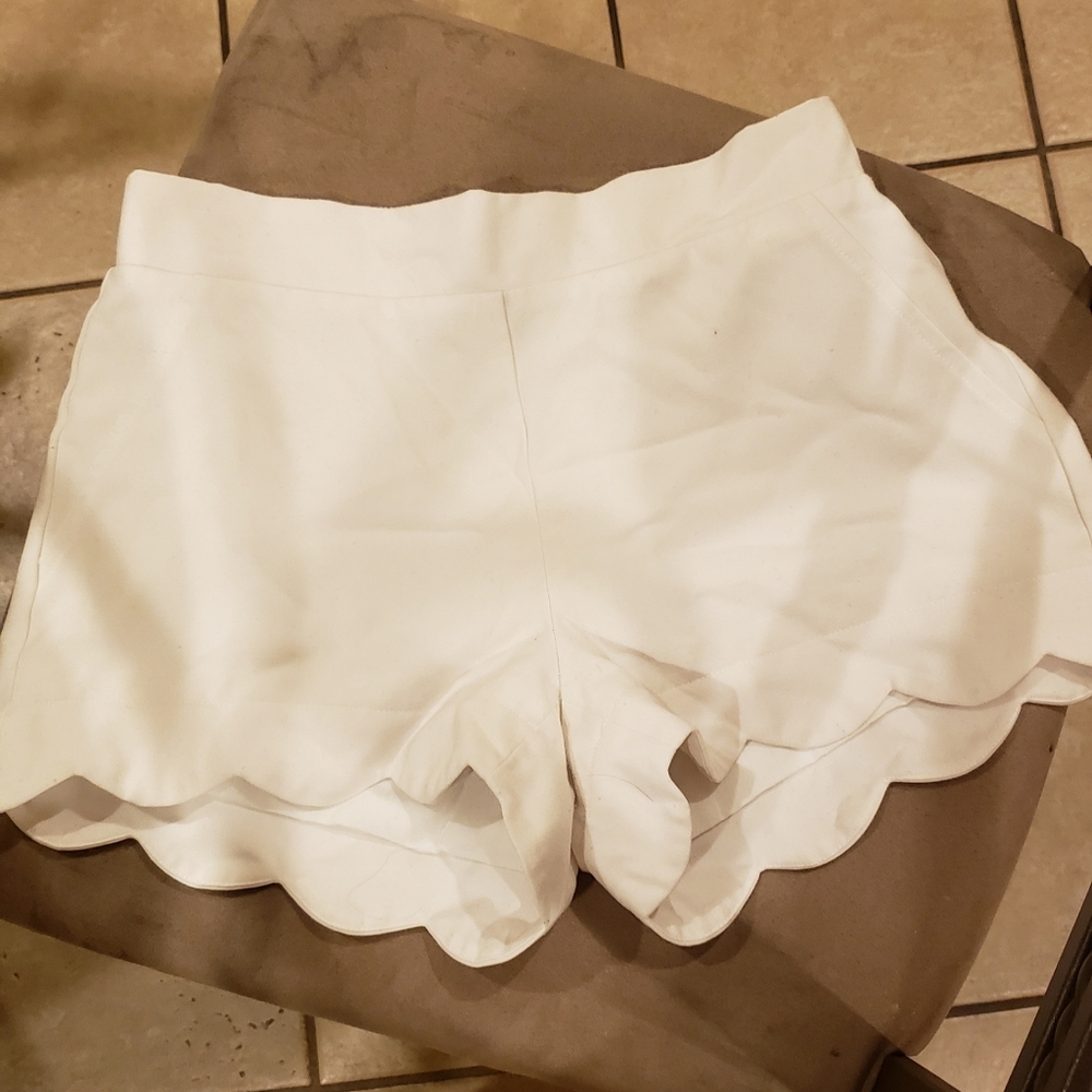 White Ruffle Shorts